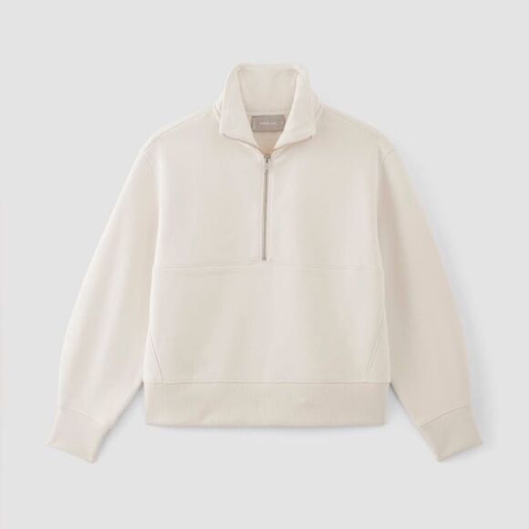 & NWT Everlane The ReTrack Half-Zip Sweatshirt Bone Small - Picture 5 of 5